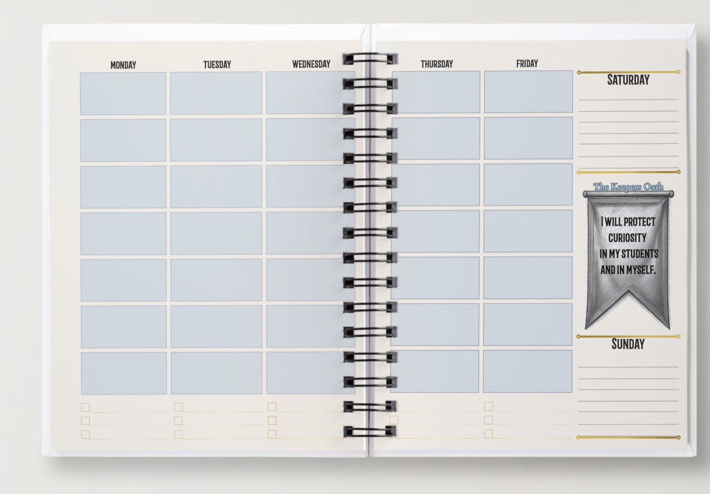 Teacher weekly spread